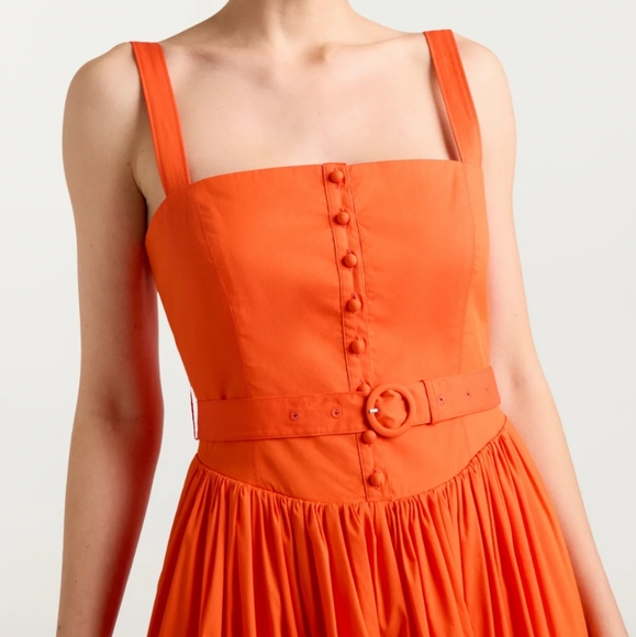 Cinq à Sept Orange Midi Dress - Picture 4 of 7